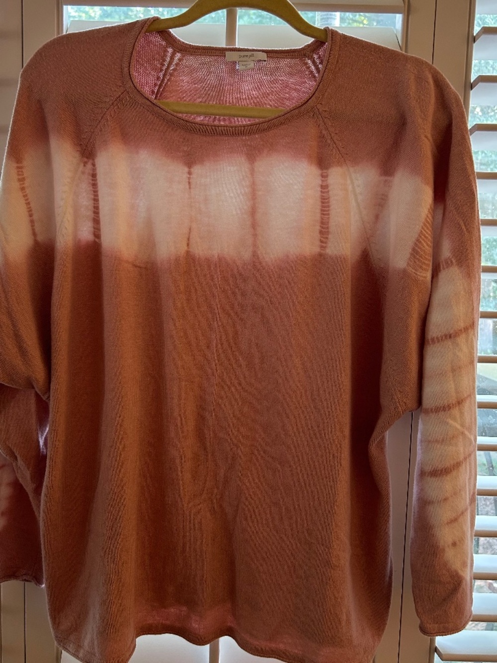 J. Jill® Pure Jill Dusty Rose Tie Dye Long Sleeve Summer Sweater